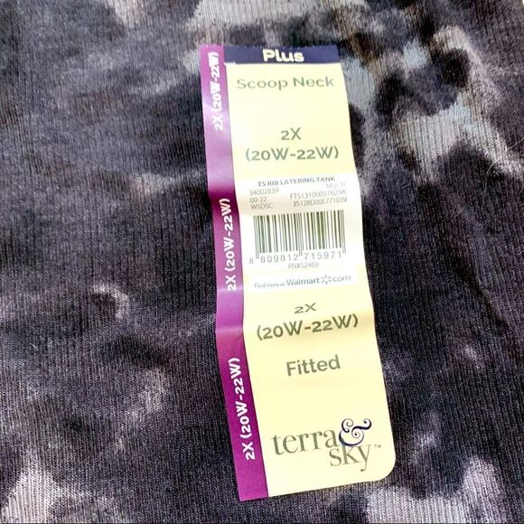 Terra & Sky Tank Top Camo Modal Rayon Fitted Sexy Soft Stretchy Sz 2X NWT - Picture 3 of 5